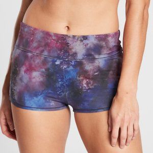 ATHLETA Multicolor Galaxy Print Scrunch Swim Short - Size Small